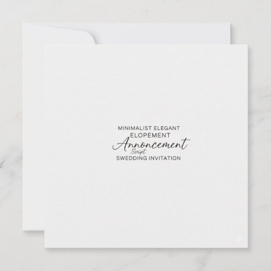 Carte Minimalist We Eloped Script Photo Announcement Inv (Devant)
