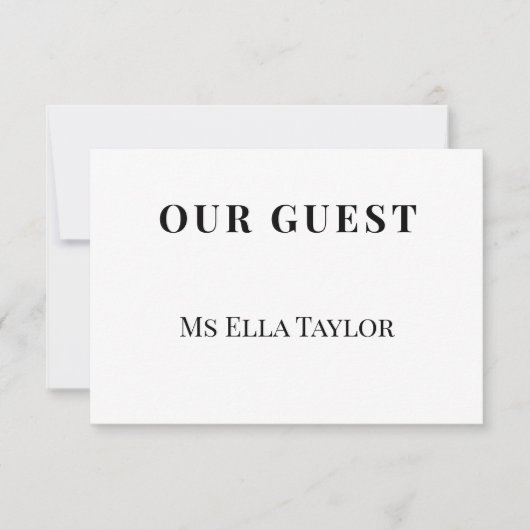 Carte Minimalist Wedding Place Name Card | Table Seating (Devant)