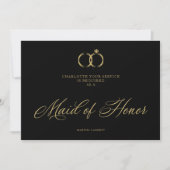 Carte Minimalist Wedding Rings Maid of Honor Luxury  (Devant)