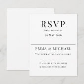 Carte Minimalist Wedding RSVP Card | Elegant Editable (Devant / Derrière)