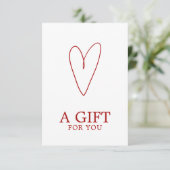 Carte Minimalist White Red Heart Playful Warm  (Debout devant)