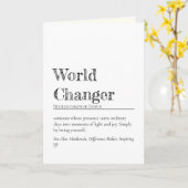 Carte Minimalist World Changer Inspirational Definition (Fleur jaune)
