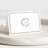 Carte minimaliste à feuilles noires et blanches mo