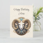 Carte minimaliste Aries Ram Zodiac (Debout devant)