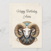 Carte minimaliste Aries Ram Zodiac (Devant / Derrière)