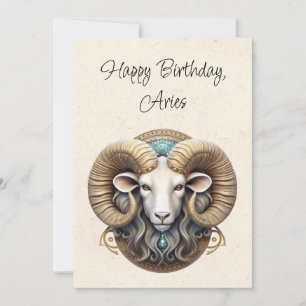 Carte minimaliste Aries Ram Zodiac