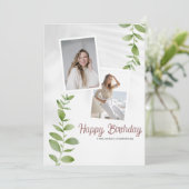 Carte Minimaliste blanc personnalisé Joyeux anniversaire (Debout devant)