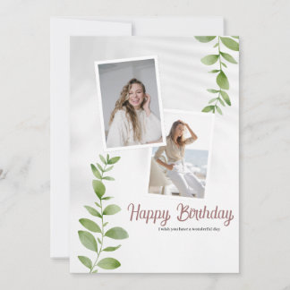 Carte Minimaliste blanc personnalisé Joyeux anniversaire
