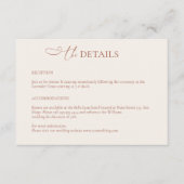 Carte minimaliste Boho Terracotta Mariage Détails (Devant)