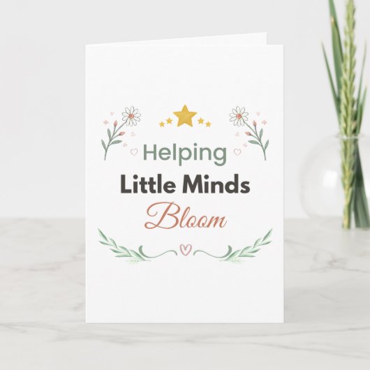 Carte Minimaliste Botanique Daisy Florale (Devant)