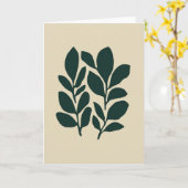 Carte Minimaliste Botanique Verte Élégante pour Toutes O (Fleur jaune)