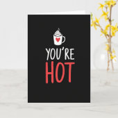 Carte minimaliste Café chaud (Fleur jaune)
