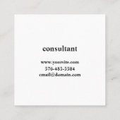 Carte minimaliste carrée (Dos)