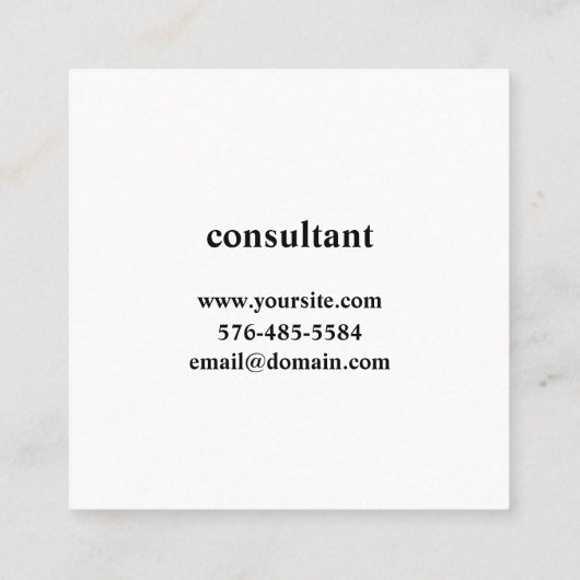 Carte minimaliste carrée (Dos)