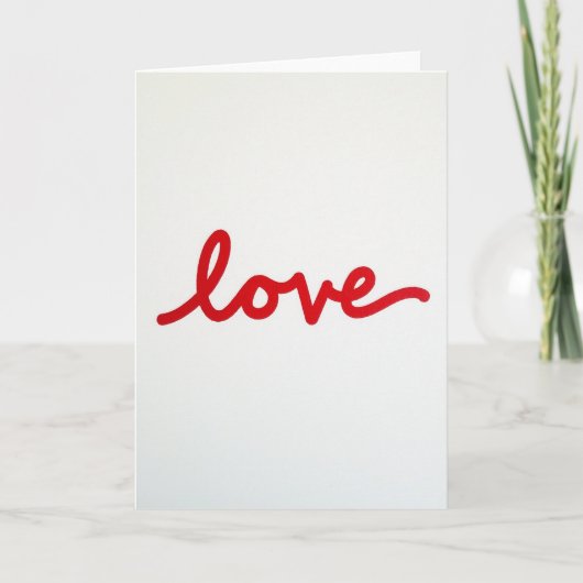 Carte minimaliste d'amour rouge (Devant)
