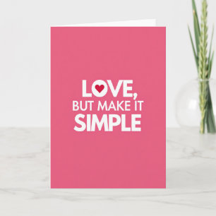 Carte minimaliste d'amour simple