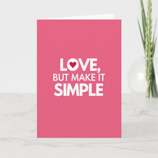 Carte minimaliste d'amour simple (Devant)