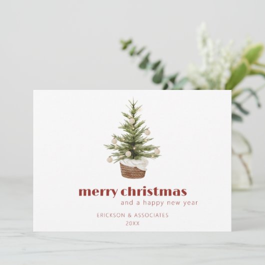 Carte minimaliste d'arbre de Noël scandinave (Debout devant)