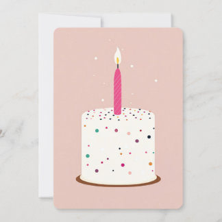 Carte minimaliste de gâteau d'anniversaire - Éléga