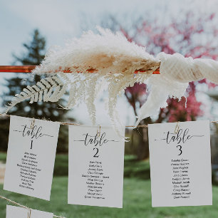 Carte minimaliste de Mariage de table