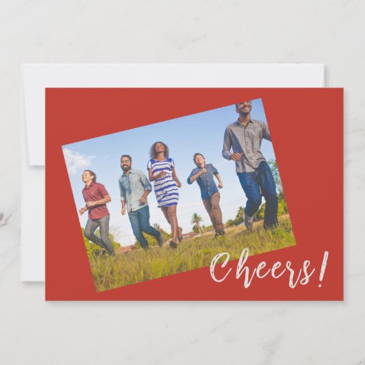 Carte minimaliste de vacances photo familiale (Dos)