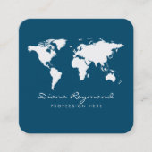 Carte minimaliste du monde moderne bleu océan (Devant)