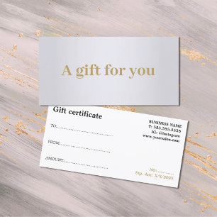 Carte Minimaliste Élégant Faux Argent Or Noir Beauté