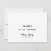 Carte minimaliste Elegant Formal Baby Faire-part (Dos)