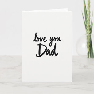 Carte minimaliste Je t'aime Papa