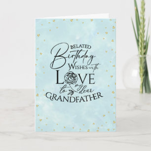 Carte Minimaliste Joyeux Anniversaire en Retard Papy