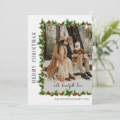 Carte minimaliste Joyeux Noël photo (Debout devant)