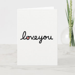 Carte minimaliste Love You texturée