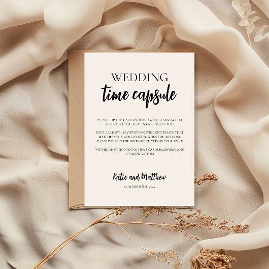 Carte minimaliste Mariage temps