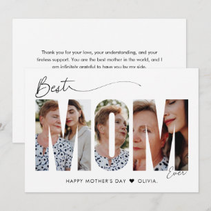 Carte Minimaliste Meilleure Maman Personnalisée Photo Fê