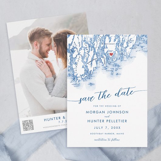 Carte minimaliste moderne Boothbay Harbour Maine