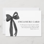 Carte minimaliste moderne Bow Bow noir (Devant)