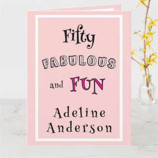 Carte Minimaliste Moderne Cinquante Fantastique Fête Ros