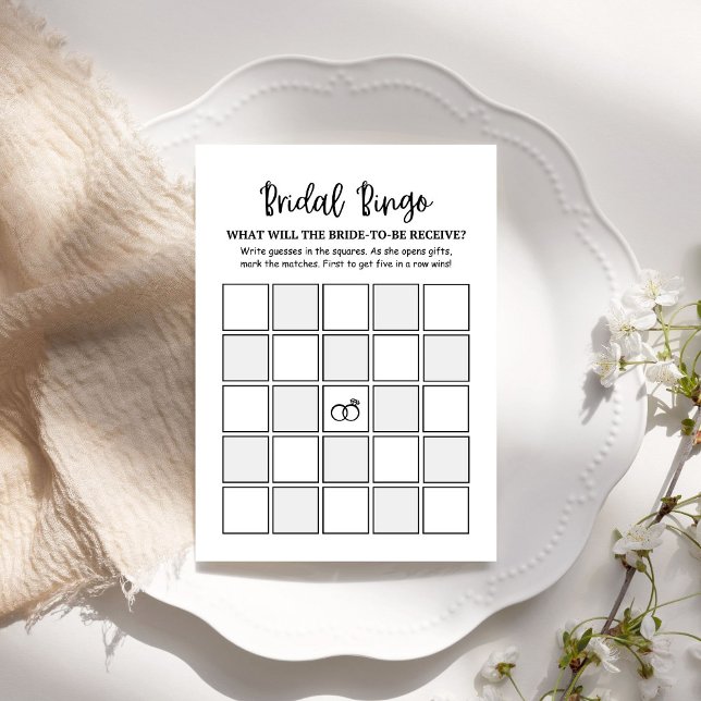 Carte minimaliste moderne de jeu nuptiale de bingo (Créateur téléchargé)