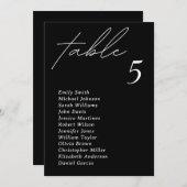 Carte minimaliste moderne de table Mariage (Devant / Derrière)