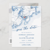 Carte minimaliste moderne du Massachusetts Glouces (Devant / Derrière)