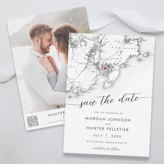 Carte minimaliste moderne du Massachusetts Glouces