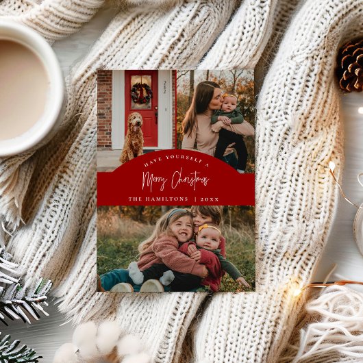 Carte minimaliste moderne Red Joyer Noël