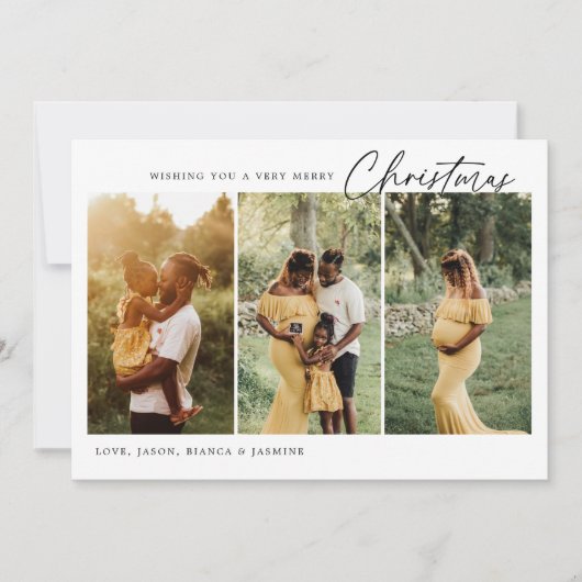 Carte minimaliste Multi Photo de Noël (Devant)
