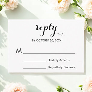 Carte minimaliste Noir Blanc Noir RSVP