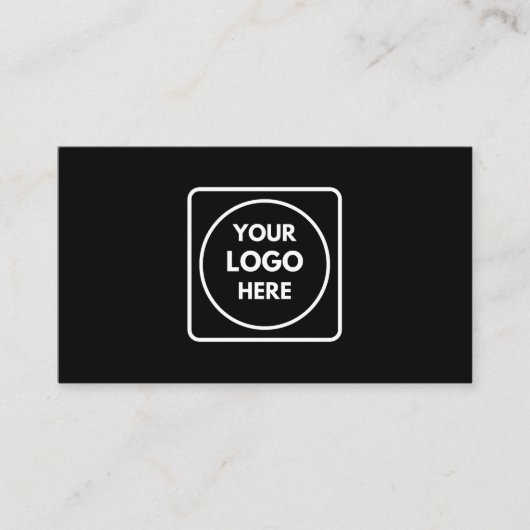 Carte minimaliste noire | Logo d'entreprise person (Devant)