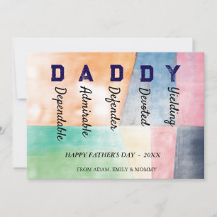 Carte Minimaliste PAPA  Bonne fête des pères 