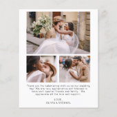 Carte minimaliste photo Mariage budget (Dos)