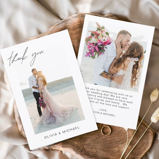 Carte minimaliste photo Mariage budget