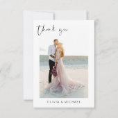 Carte minimaliste photo mariage Merci (Devant)