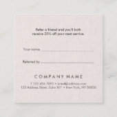 Carte minimaliste professionnelle de référence de (Dos)